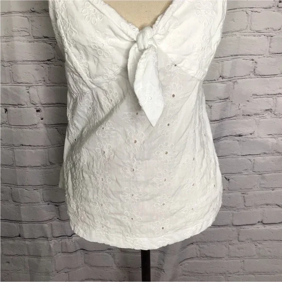 Old Navy White Eyelet Spaghetti Strap Top Medium - Picture 6 of 11